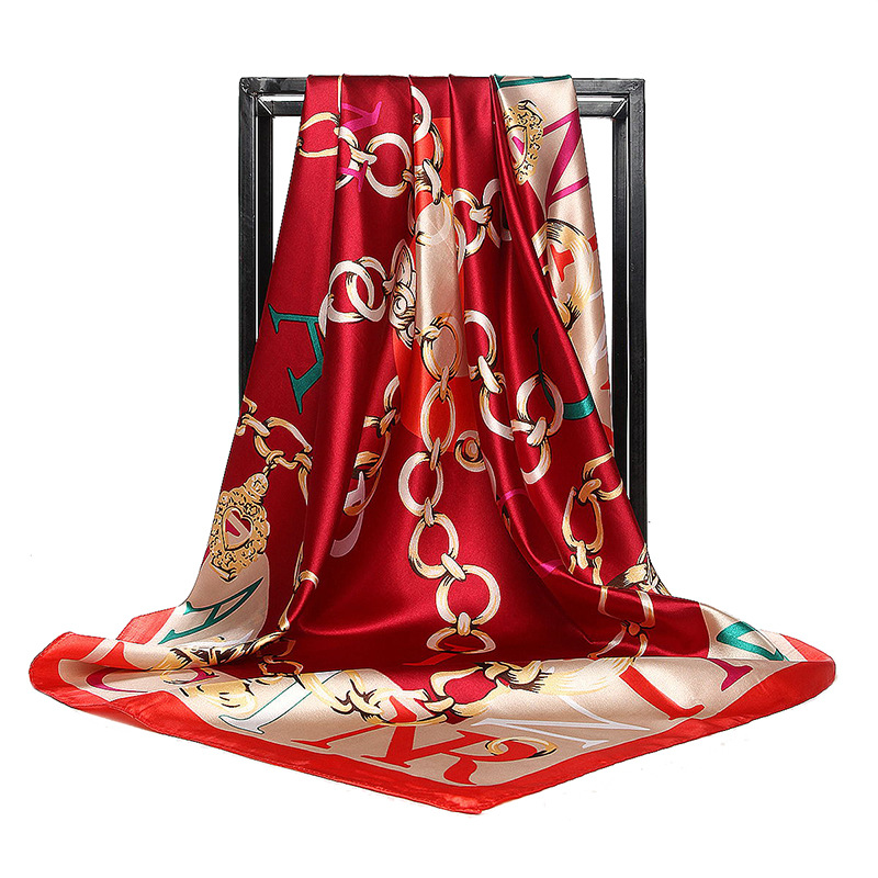 90*90cm Ladies Silk Scarf Band - Silk Scarf Square บทวิจารณ์และราคา