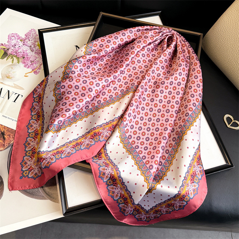 New Design Dot Paisley Print S - Silk Scarf Square บทวิจารณ์และราคา