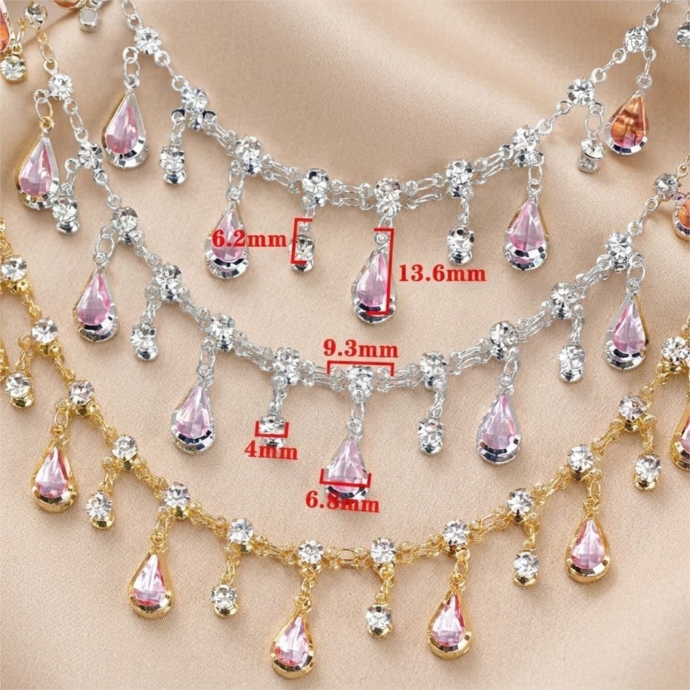 0.5/1m Teardrop Rhinestone Tas - Women Accessories Chain บทวิจารณ์และราคา
