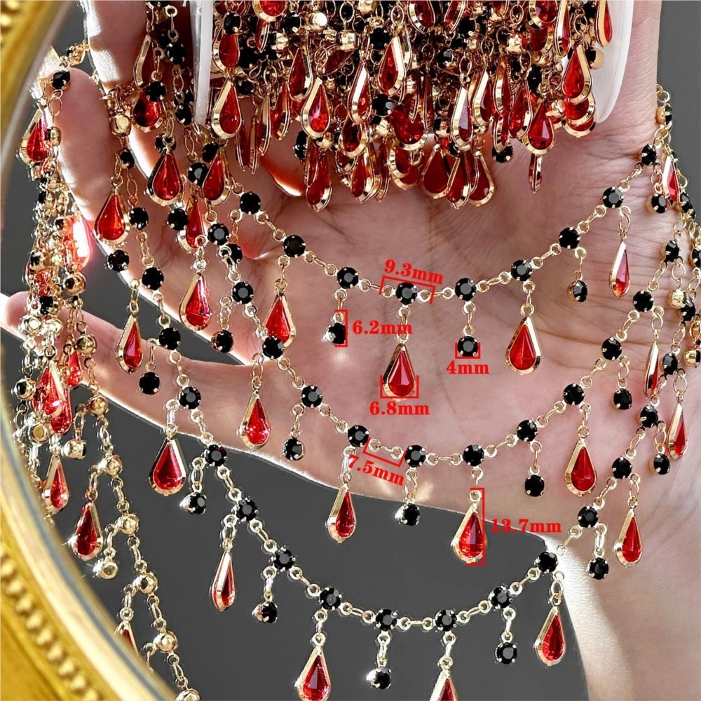 0.5/1m Teardrop Rhinestone Tas - Women Accessories Chain บทวิจารณ์และราคา