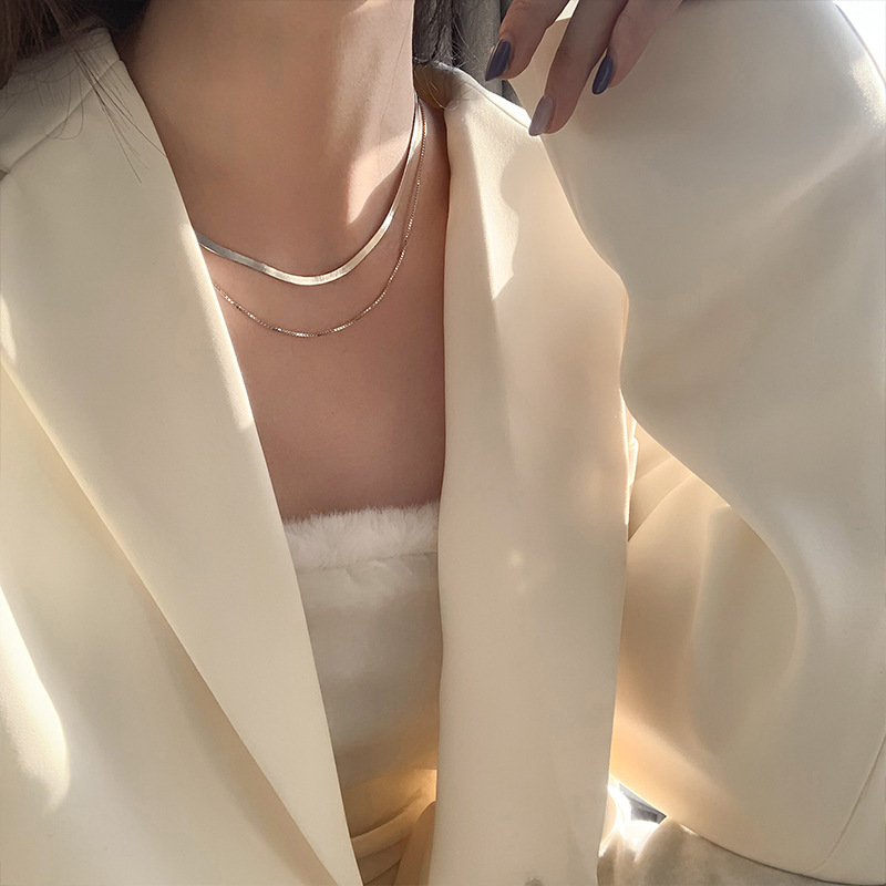 New 925 Sterling Silver Neckla - Layered Necklace Set บทวิจารณ์และราคา