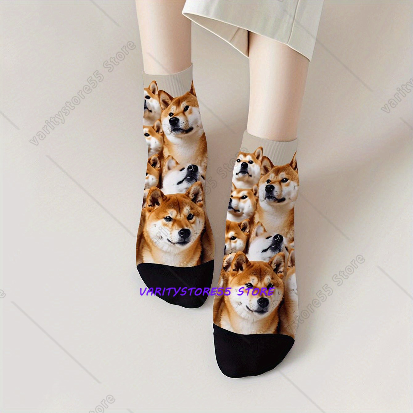 Cute Shiba Inu Print Ankle Soc - Women'S Ankle Accessories บทวิจารณ์และราคา