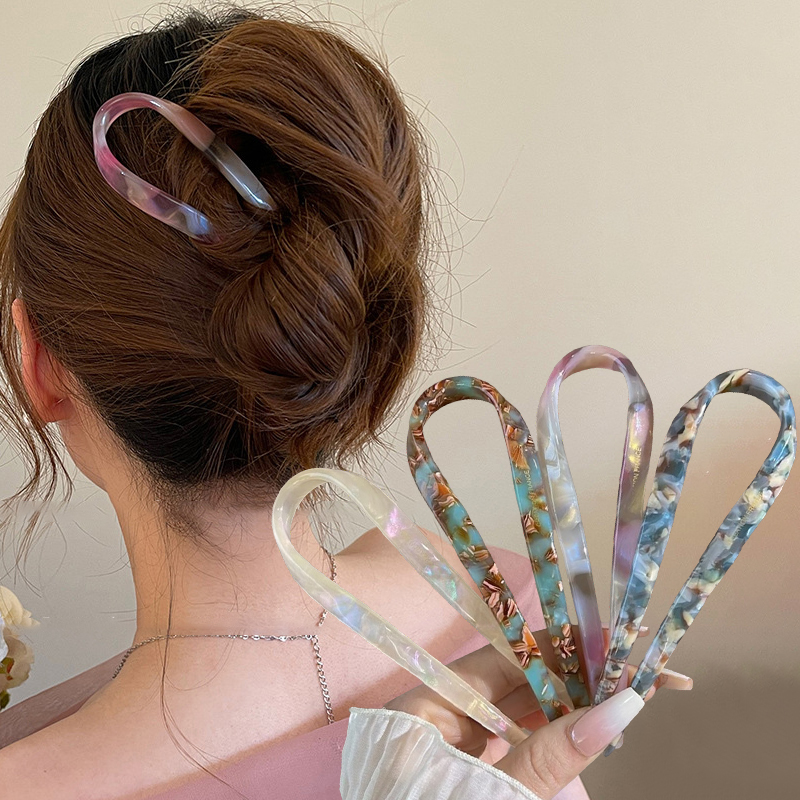 U-Shaped Hair Sticks Acetate A - Women'S Accessories List บทวิจารณ์และราคา