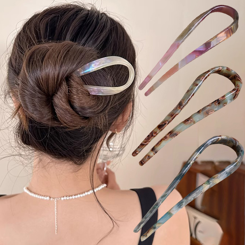 U-Shaped Hair Sticks Acetate A - Women'S Accessories List บทวิจารณ์และราคา