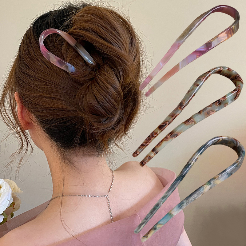 U-Shaped Hair Sticks Acetate A - Women'S Accessories List บทวิจารณ์และราคา