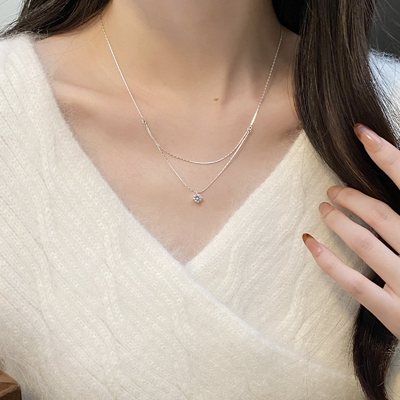 925 Sterling Silver Four Claw  - Layered Necklace Set บทวิจารณ์และราคา