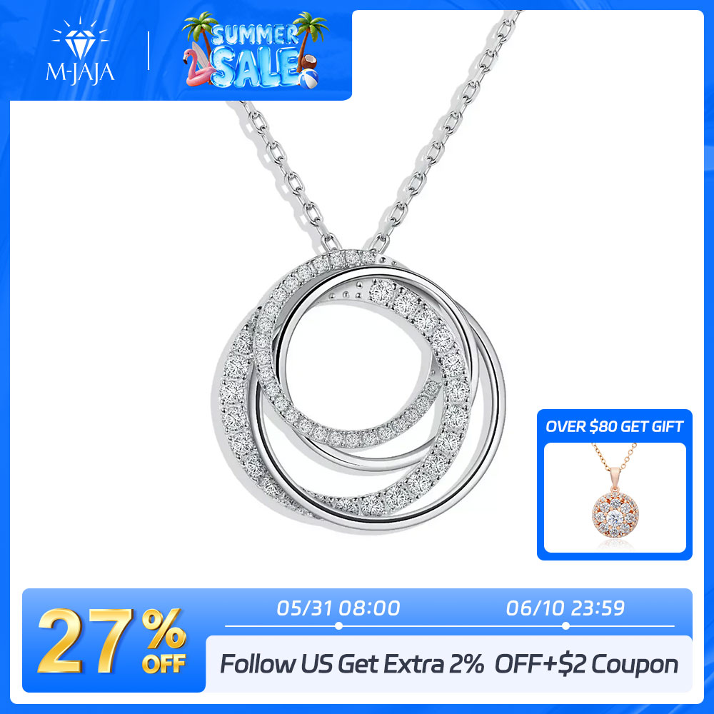 M-JAJA Moissanite Pendant Neck - Layered Necklace Set บทวิจารณ์และราคา