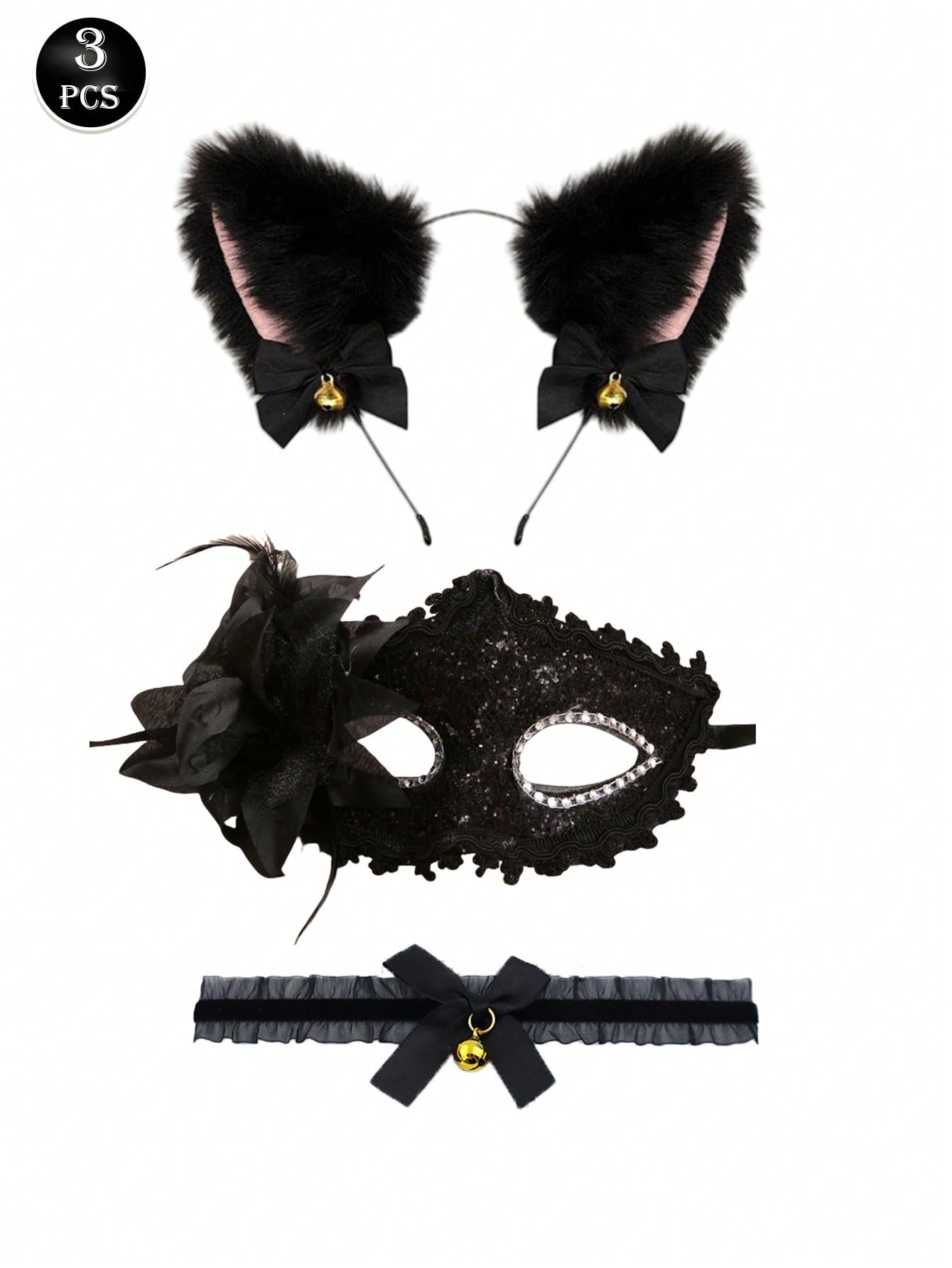 3pcs Black Cat Ear Headband Bl - Women'S Ear Accessories บทวิจารณ์และราคา