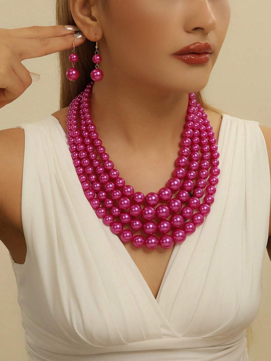 Multi-Layer Black Beaded Bohem - Layered Necklace Set บทวิจารณ์และราคา